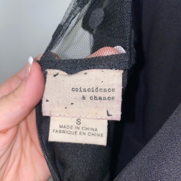 Anthropologie Coincidence & Chance Polka Dot Dress Size Medium Black Mesh Mini - Picture 5 of 5